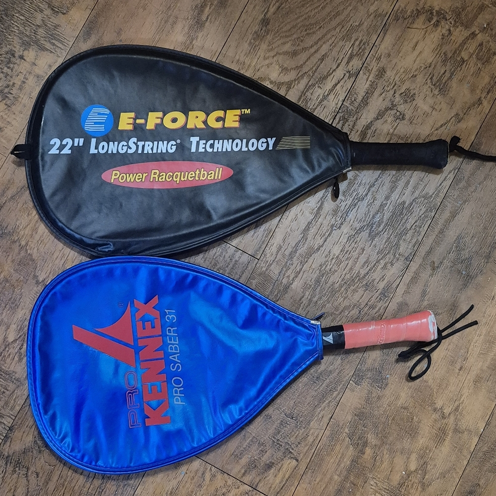 Racquetball Racquet Set E Force 22' Longstring Technology Kennex Brand + Covers